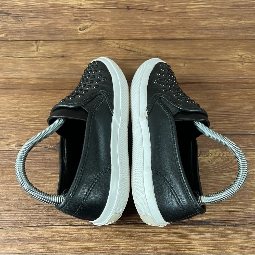 Coach Chrissy Rivets Black Leather‎ Studded Slip-On Sneakers Women’s Size 6.5 - Picture 2 of 11